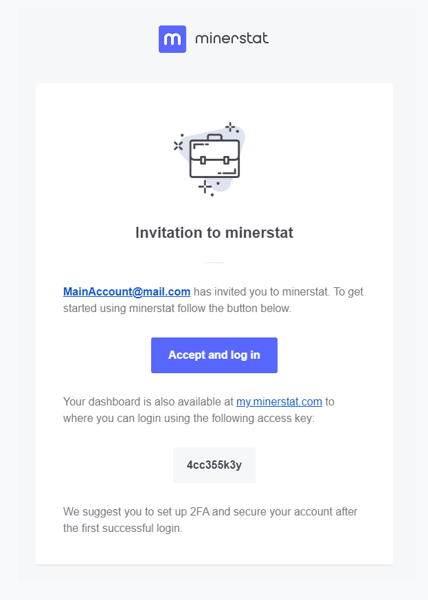 minerstat - Customer invitation