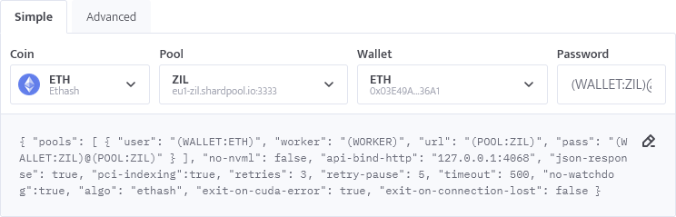 minerstat - ETH+ZIL - Simple config
