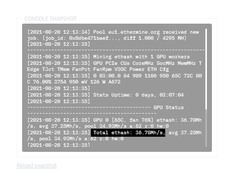 minerstat - Hashrate - Mining client