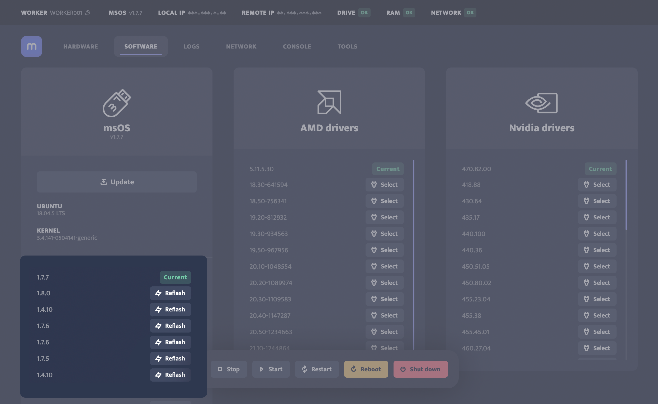 minerstat - msOS GUI - Reflash