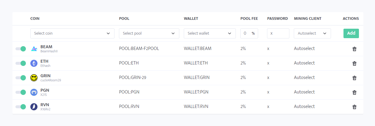 Profit switch - coins