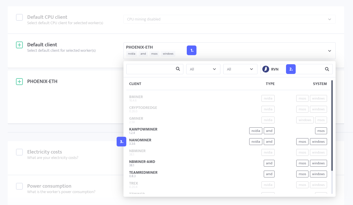 minerstat - RVN client