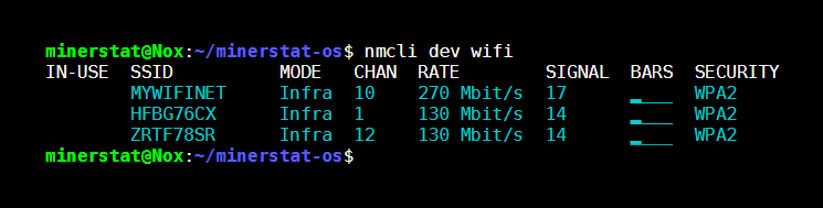 minerstat - WiFi list